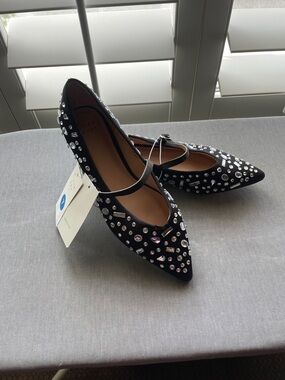 a new day Gabriella Black  Embellished Mary Jane Pointed Flats  Size 7